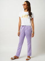 Women's Purple Casual Regular Fit Jeans
