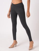 Women's Gray Casual Skinny Fit Jeggings