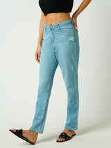Women's Blue Casual Regular Fit Jeans