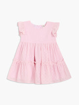 Girls Pink Polyester Sleeveless Dress