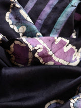 Women's Black Mulberry Silk Saree with Blouse Piece