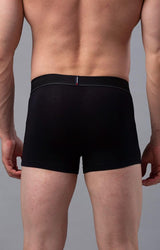 Men's Black Mid-Rise Solid Trunk