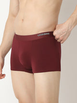 Men's Red Mid-Rise Solid Trunk