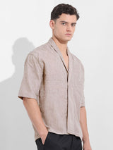 Men's Grey Casual Solid Half Sleeves Shirt
