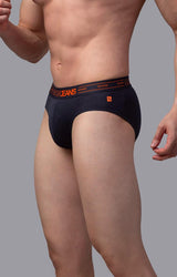 Men's Grey Mid-Rise Solid Brief
