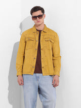 Men's Yellow Casual Solid Full Sleeves Shirt