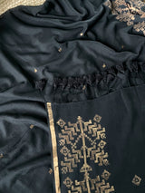 Women's Black Pure Cotton Saree