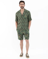 Men's Green Casual Regular Fit Printed Half Sleeves Shirt