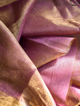 Women's Multicolor Linen Saree with Blouse Piece