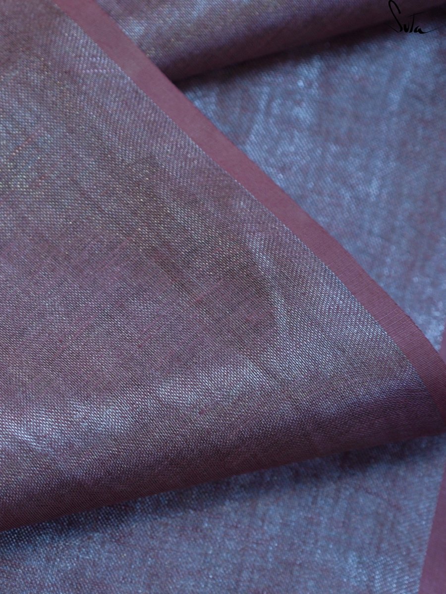 Women's Pink Linen Saree with Blouse Piece