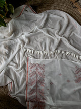 Women's White Pure Cotton Saree