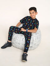 Boys Multicolor Casual Printed Regular Fit Half Sleeves Co-ord Set