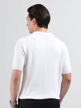 Men's Slim Fit Textured Polo Collar Tshirt