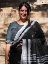 Women's Black Handloom Cotton Saree