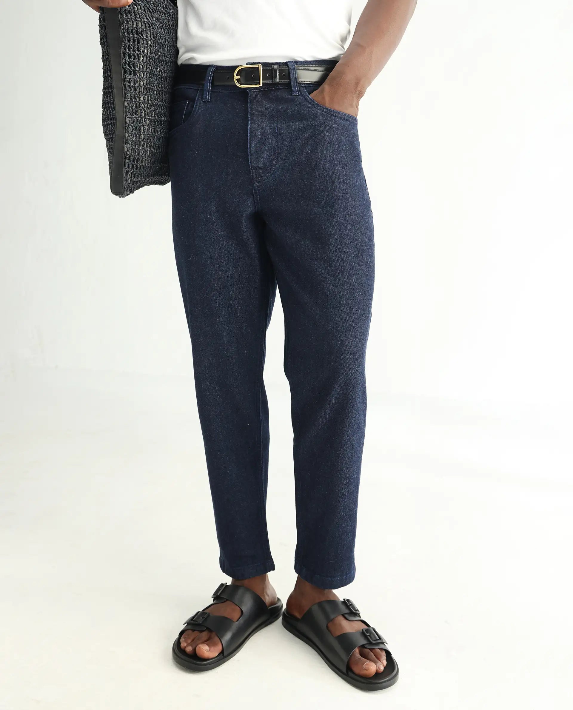 Men's Blue Casual Skinny Fit Solid Jeans
