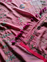 Women's Pink Cotton Saree