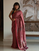 Women's Pink Cotton Saree