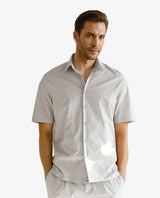 Men's Beige Casual Regular Fit Solid Half Sleeves Shirt