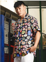 Unisex Original Relaxed Fit Graphic Printed Cuban Collar Casual Shirt
