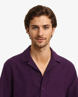 Men's Purple Casual Regular Fit Solid Half Sleeves Shirt