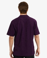 Men's Purple Casual Regular Fit Solid Half Sleeves Shirt