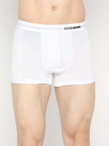 Men's White Mid-Rise Solid Trunk