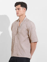 Men's Grey Casual Solid Half Sleeves Shirt