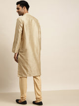 Men's Yellow Full Sleeves Straight Kurta
