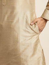 Men's Yellow Full Sleeves Straight Kurta