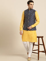 Men's Blue Embroidered Nehru Jacket