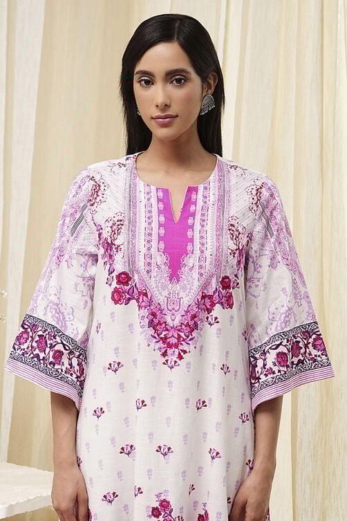 Women's Pink Festive Three Quarter Sleeves Kurta Sets