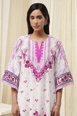 Women's Pink Festive Three Quarter Sleeves Kurta Sets