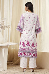 Women's Pink Festive Three Quarter Sleeves Kurta Sets