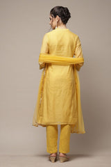 Women's Yellow Festive Three Quarter Sleeves Kurta Sets