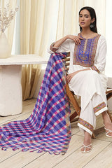 Women's White Festive Three Quarter Sleeves Kurta Sets
