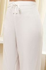 Women's White Festive Three Quarter Sleeves Kurta Sets