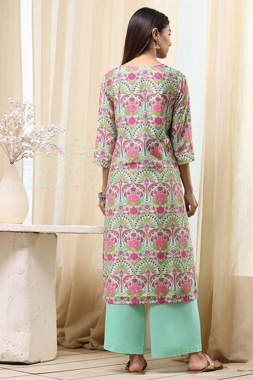 Women's Pink Festive Three Quarter Sleeves Kurta Sets