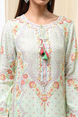 Women's Green Festive Three Quarter Sleeves Kurta Sets