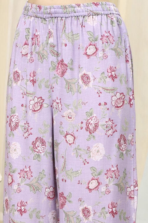 Women's Purple Festive Three Quarter Sleeves Kurta Sets