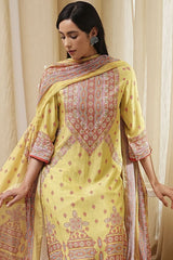 Women's Green Festive Three Quarter Sleeves Kurta Sets