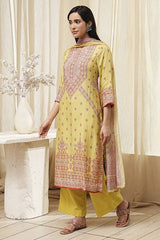 Women's Green Festive Three Quarter Sleeves Kurta Sets
