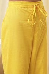 Women's Yellow Festive Three Quarter Sleeves Kurta Sets