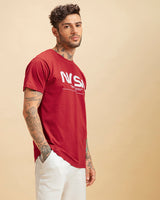 Men's Red Spaced Nasa Typography Tshirt