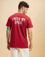 Men's Red Spaced Nasa Typography Tshirt