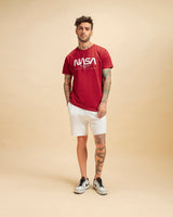 Men's Red Spaced Nasa Typography Tshirt