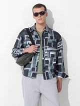 Men's Green Casual Printed Full Sleeves Shirt