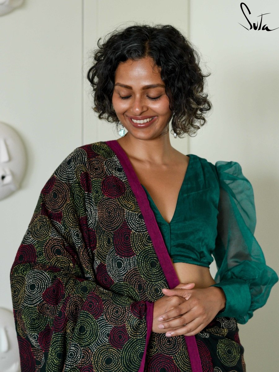 Women's Green Cotton Saree