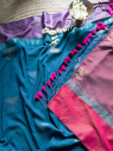 Women's Multicolor Cotton Acrylic Saree
