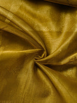 Women's Yellow Artificial Silk Zari Saree with Blouse Piece