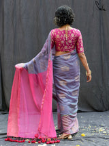 Women's Purple Cotton Saree